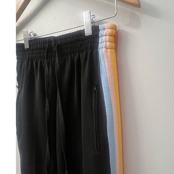 REVOLVE WOMEN’S LESLIE STRIPE RAINBOW TRACK PANTS, SIZE EU 38/ US 6, BLACK - Picture 10 of 14